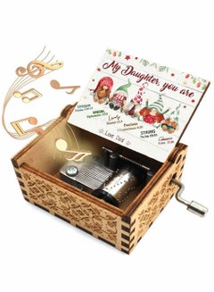 اشتري My Daughter You Are Wood Music Box for Wife Daughter Son Dad Laser Engraved Vintage Wooden Hand Crank Music Box Gifts في الامارات