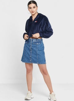 Buy Button Detail Denim Mini Skirt in UAE