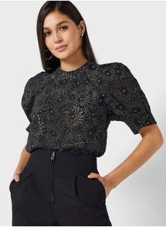 Buy Puff Sleeve Floral Printed Top in UAE