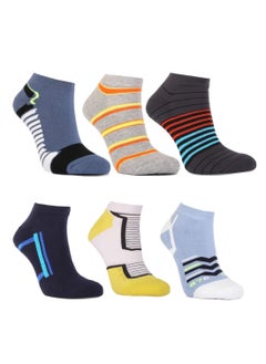 Buy Pack of 6 Plain Color Cotton Socket Socks for Men in Egypt