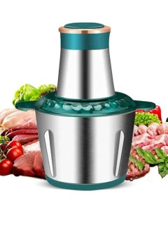 Buy Electric Meat Grinder, 3L Food Processor With Double Layer S Type 4 Knives, 2-Speed Adjustable Food Chopper, 300W Kitchen Mincer Blender for Meat Vegetables, Fruits and Nuts in Saudi Arabia