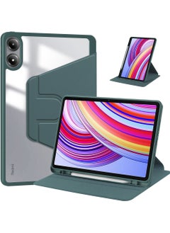 Buy Rotating Case Compatible with Redmi Pad Pro 12.1 inch/ Xiaomi Poco Pad 12.1 inch,360 Degree Rotating Stand Cover, Multi-Angle Viewing Folio Cover with Pencil Holder Green in Saudi Arabia