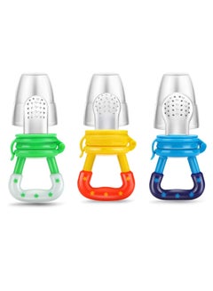 Buy 3 Pack Soft Chewable Silicone Fresh Food Teething Feeder Pacifier and Baby Fruit Sucker Training Massaging Toy Teether in Saudi Arabia