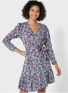 Buy Peplum Mock Wrap Dress in Saudi Arabia