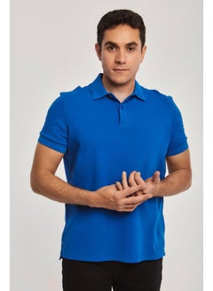 Buy Basic Short Sleeve Regular Fit Garment Dye Cotton Polo Shirt for Men in Egypt