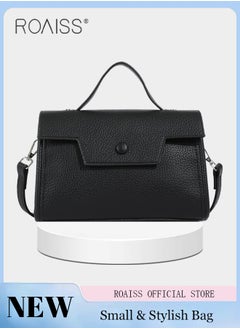 Buy Litchi Pattern PU Leather Handbag for Women Fashion Elegant Spacious Capacity Square Crossbody Bag with Comfy Holdheld Ladies Minimalist Retro Versatile Shoulder Bags Idea for as Gifts in Saudi Arabia