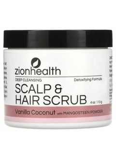 Buy Zion Health Deep Cleansing Scalp & Hair Scrub Vanilla Coconut 4 oz 113 g in UAE