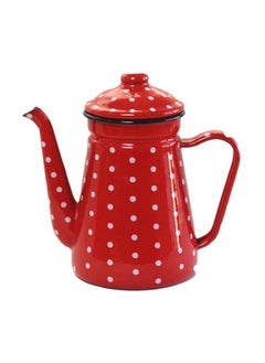 Buy Iron Tea Pot With Lid Red/Black 1.2Liters in Saudi Arabia