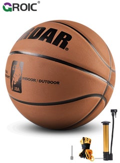 اشتري Basketball  Standard Offical Indoor Outdoor Basketball Leather Game Basketball Game Training Universal Basketball Outdoor Sports Goods في الامارات
