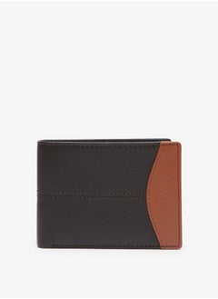 Buy Men Textured Bi-Fold Leather Wallet in UAE