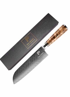 اشتري PB Signature 67 Layers Damascus Pattern Santoku Knife - Made In Vietnam في الامارات