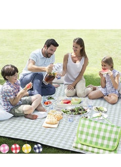 Buy Extra Large Family Picnic,2m*2m Outdoor Beach Blanket, Portable Foldable Picnic Blankets Waterproof Sandproof with Tote, Picnic Mat(Green) in UAE