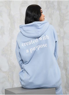 اشتري Oversized Back Graphic Print Hoodie With Contrast Stitch في السعودية