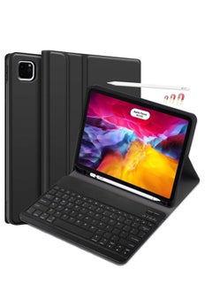 اشتري For IPad Pro 12.9" 2020 2018 With Pencil Holder Magnetically Detachable Wireless Bluetooth Keyboard Multi-Angle Stand Smart Cover Case Black في الامارات