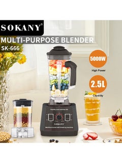 Buy Multifunctional 9-Speeds Countertop Blenders Ice Shaver Food Grinder 2.5L 5000W SK-666 Black in UAE