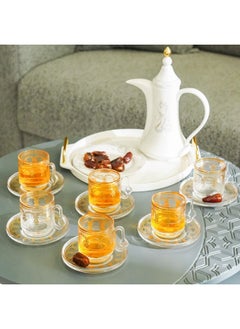 اشتري Jannat 12-Piece Cup And Saucer Set 230Ml Serves 6 Elegant And Durable Perfect For Tea Coffee Or Hot Beverages Stylish Design For Home Office Or Special Occasions في الامارات