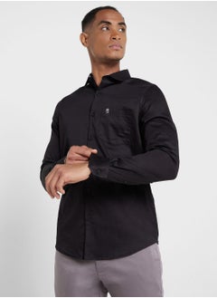 Buy Thomas Scott Men Black Relaxed Pure Cotton Casual Sustainable Shirt in Saudi Arabia