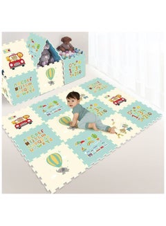 Buy Soft Non Toxic Foam Baby Play Mat | Toddler Playmat | 12 Squares Foam Floor Mats for Kids & Babies | Colorful Jigsaw Puzzle Play Mat in Saudi Arabia