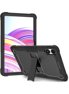 اشتري Kids Case Compatible with Xiaomi Poco Pad 12.1 Inch (2024),Lightweight Anti-fall Silicone Tablet Soft Cover with Concealed Stand (Black) في الامارات