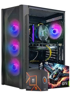 Buy Gaming PC, AMD Ryzen 5-3600,GTX 1650 , 16GB RAM, 512 SSD, Air Cooler 120 mm,550W PSU,Window 11 Pro, Black Case in UAE