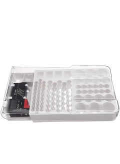 Buy Battery Storage Organizer Box With Hinged Clear Cover Case Includes Capacity Tester in UAE