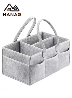 Buy Baby Diaper Caddy Organizers -Printed Storage Mother Bags - Nursery Storage Foldable and Portable - Grey in Saudi Arabia