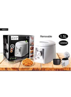 Buy DSP fryer cooks food quickly Capacity 5.1 liters 1200 watts Voltage: 220-240 volts ~ 60/50 Hz Power: Frying basket: Made of metal with plastic handle Control panel: Contains a power button, a thermostat, and a white light indicator  . in Egypt