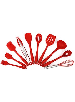 Buy 10Pcs/set Silicone Heat Resistant Kitchen Cooking Utensils (red) in Saudi Arabia