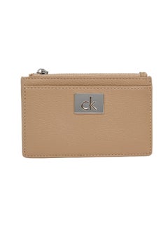 Buy Women's Ck Plaque Cardholder - Faux Leather, Beige in Saudi Arabia