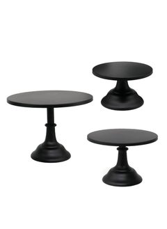 اشتري 3-Set Cake Stands, Black Dessert Display Plate Cupcake Stands for Baby Shower Wedding Birthday Party Celebration Home Decor في الامارات