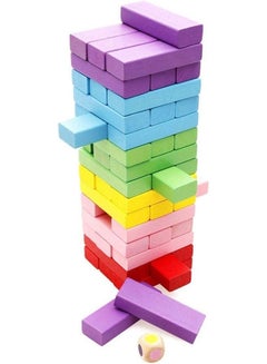 اشتري Colorful Wooden Tumbling Tower Blocks Family Game and Children Educational toy في مصر
