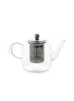 Buy Coffeina Metal And Glass Tea Pot With Strainer Fr8082T 800Ml in UAE