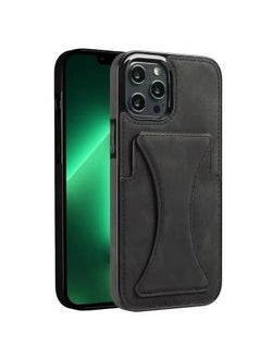 Buy Case with Card Holder, Ultra Slim Support, Card Slots with Luxury PU Leather Kickstand, Durable Shockproof Cover Designed for iPhone 14 Pro, color Black in Saudi Arabia