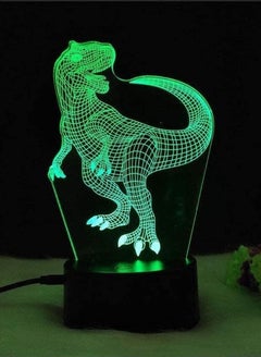 Buy 3D Night Light for Kids/ 3D Illusion Lamp 3D Light Dinosaur Night Light Seven Color Touch LED Light Creative Gift Small Table Lamp 3D Bedroom Decor Illusion lamp 3D Night Light in UAE