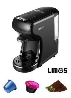 اشتري 3-in-1 Multifunction Coffee Machine with 600ML Detachable Water Tank, 19 Bar Pressure, and 1450W Power 3 Optional Adaptors في الامارات