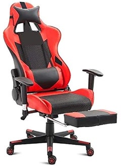 Buy Gaming Chair Office Chair Memory Foam Seating with Footrest Racing Ergonomic Chair Leather Reclining Video Game Chair Adjustable Armrest High Back Gamer Chair With Headrest And Lumbar Support Red Black in UAE