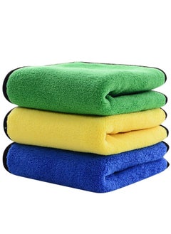 Buy 3 PCS Car Cleaning Cloths 30x40 CM Cars Drying Towel with Hook Strong Water Absorption Polishing Washing Tool for Cars, Boats and Home in Saudi Arabia