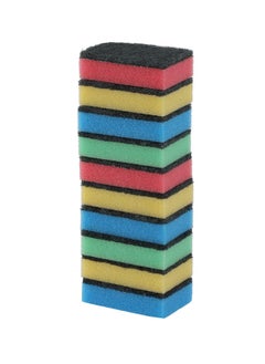 Buy Royalbright Heavy Duty Scrub Sponges- RF11087, Scrub Pads for Kitchen, Ideal for Dish Wash Liquid, Multi-Purpose, No Scratch Rectangular Sponge, Pack of 10, Multi-Colour in UAE