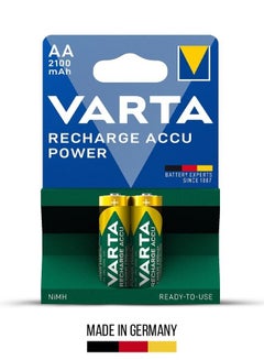 Buy Varta Rechargeable ACCU Power 2100mAh AA Battery for High-Drain Devices (2-Pack) in UAE