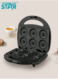 Buy Mini Donut Maker Machine Mini Pancakes Maker Nonstick Electric Doughnut Maker Machine Makes 6 Doughnuts Black in Saudi Arabia