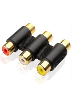 Buy Gold Plated 3-RCA Female To Female Extension Coupler Connector in Saudi Arabia