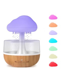 Buy Rain Cloud Night Light Aromatherapy Humidifier Essential Oil Diffuser 380ML 7 Colours LED Night Light 3 Power Levels Bedside Sleep Relaxation Water Drop Sound Cold Fog For Home Office Yoga Bedroom in UAE