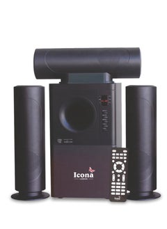 Buy Icona 3.1 Multimedia Home Theater System – 70W Bluetooth Speaker with USB, SD, FM, DVD Input, Surround Sound & Powerful Bass for TV, PC, Black in UAE