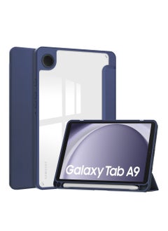 Buy Tablet Case for Samsung Galaxy Tab A9 8.7 inch 2023 Clear Transparent Hard PC Back Protective Tri-Fold Stand Slim Tablet Cover with Pencil Holder in Saudi Arabia