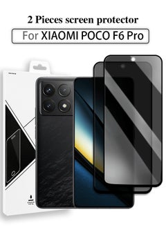 Buy 2 PCS Full Cover Glass Screen Protector for Xiaomi POCO F6 Pro 5G Black/Transparent Anti Spy Screen Protector Glass Film and Screen Protector Accessories in Saudi Arabia