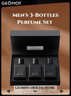Buy Men's Perfume Set 3-Bottles Cologne Perfume Suit Natural Woody Fragrance Blue Earth Perfume Gift Box 3*35ml 3*1.2oz in UAE