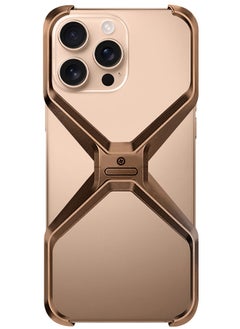 اشتري ( for iPhone 16 Pro Max ) Case X Shape Anti-Fall Bare Phone Case,Cool Design Luxury Metal Shockproof Anti-Scratch Slim Borderless Case في الامارات