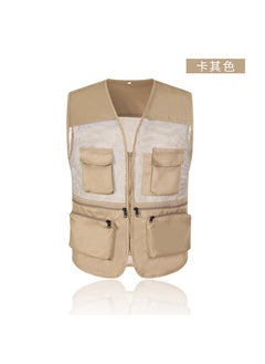 Buy Multi-Pocket Zip Fishing Vest for MenKhaki Khaki in UAE