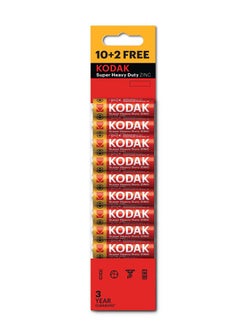 اشتري Kodak Super Heavy Duty Zinc AA Batteries - 12 Pcs في الامارات