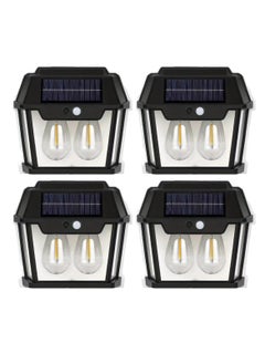 اشتري 4 Pcs Outdoor Solar Wall Light IP65 Waterproof Security Light Solar Wall Lantern With 3 Modes Led Solar Porch Light Outdoor Deck Fence Lighting Outdoor Solar Light For Garden Patio Yard And Home في الامارات